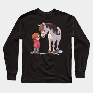 Colorful Fjord Horse Artwork 30 Long Sleeve T-Shirt